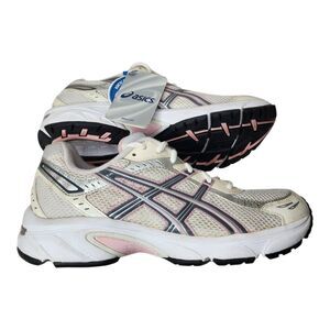 Asics Gel Saga White Silver Pink Womens 10 Retro Athletic Running Gym T98CQ